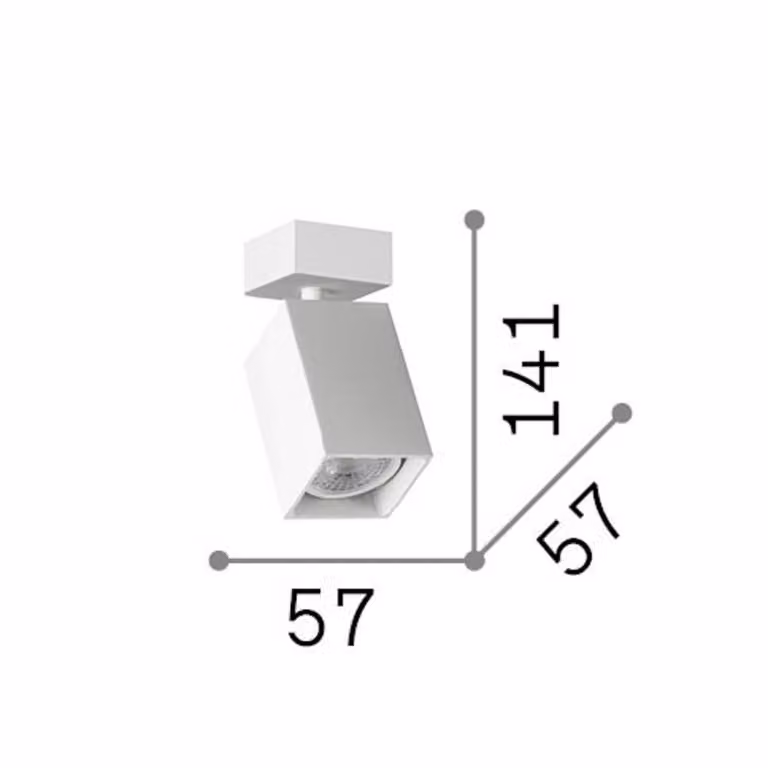 IDEAL LUX Faretto da soffitto Dynamite Square nero, lunghezza 5,7 cm, Nero, Soggiorno / Sala da pranzo, Metallo, Moderno, Faretto alogeno