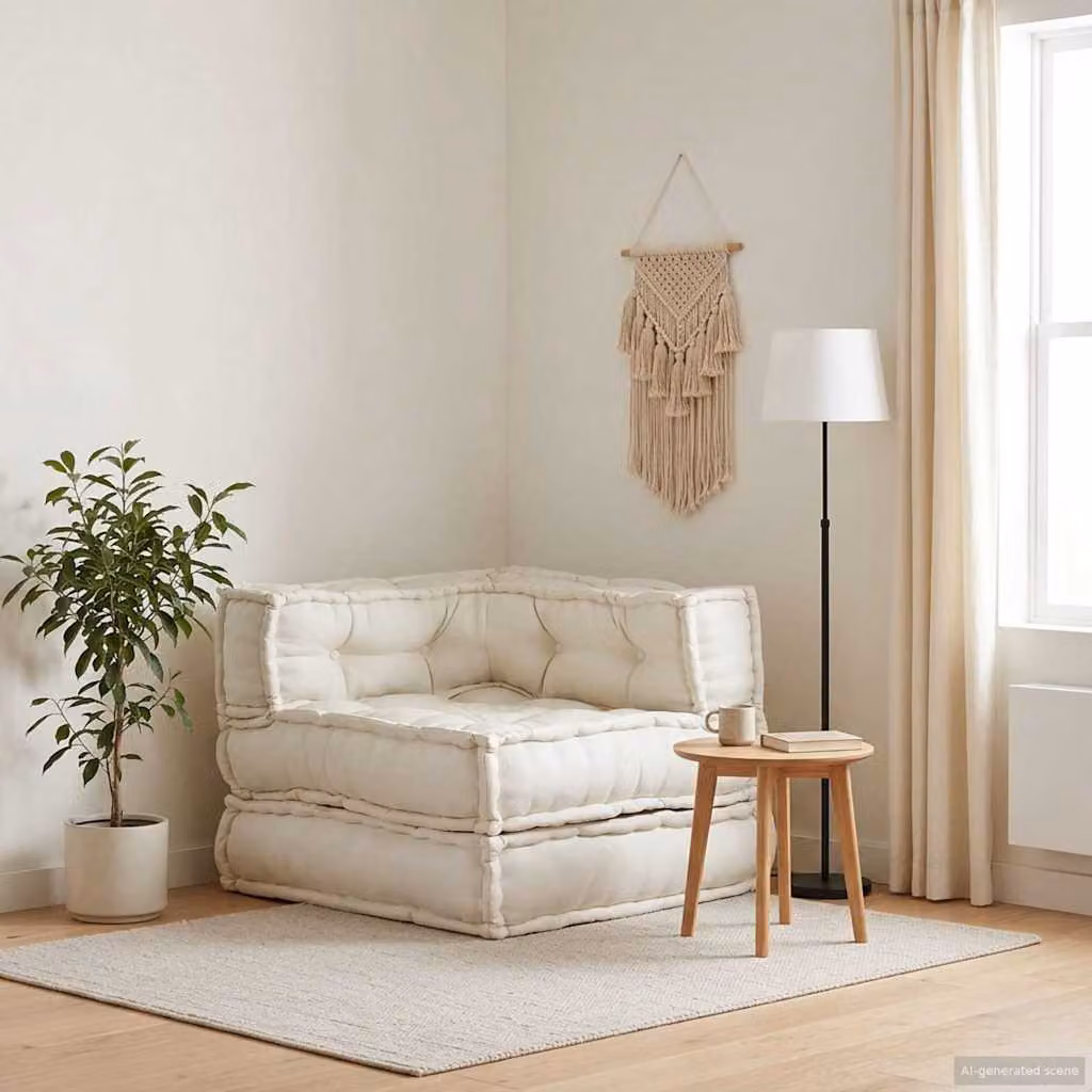 Divano componibile vidaXL moderno in tessuto beige L/P/H: 70 x 70 x 54 cm