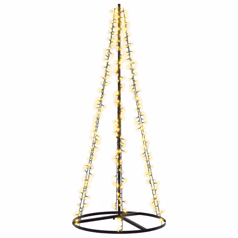 Albero di Natale a LED, 165 cm, 540 LED, luce bianca calda, struttura in acciaio, colore nero