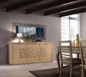 Credenza buffet moderna mod Eva KIVIO in legno di frassino color beige
