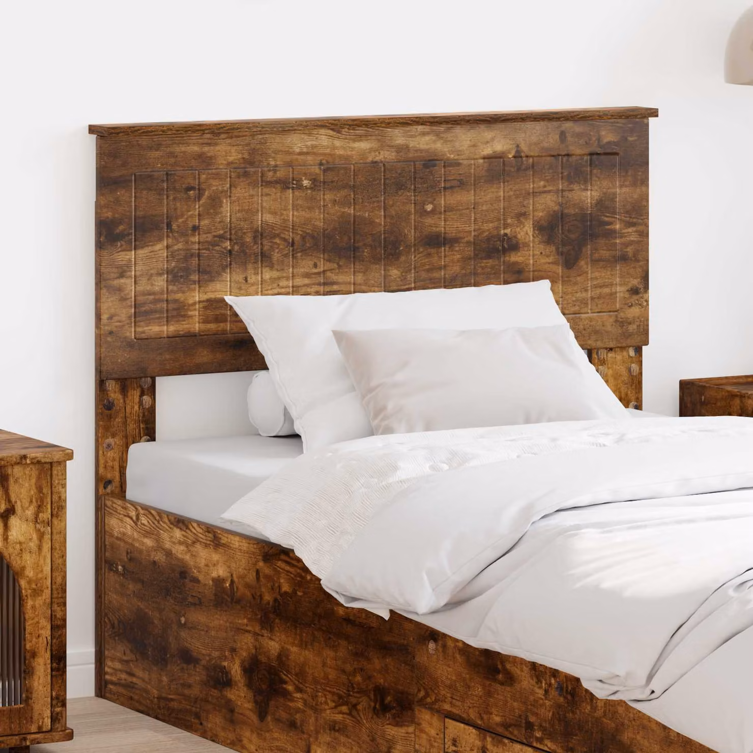 Testiera per letto vidaXL in legno ingegnerizzato rovere fumé marrone