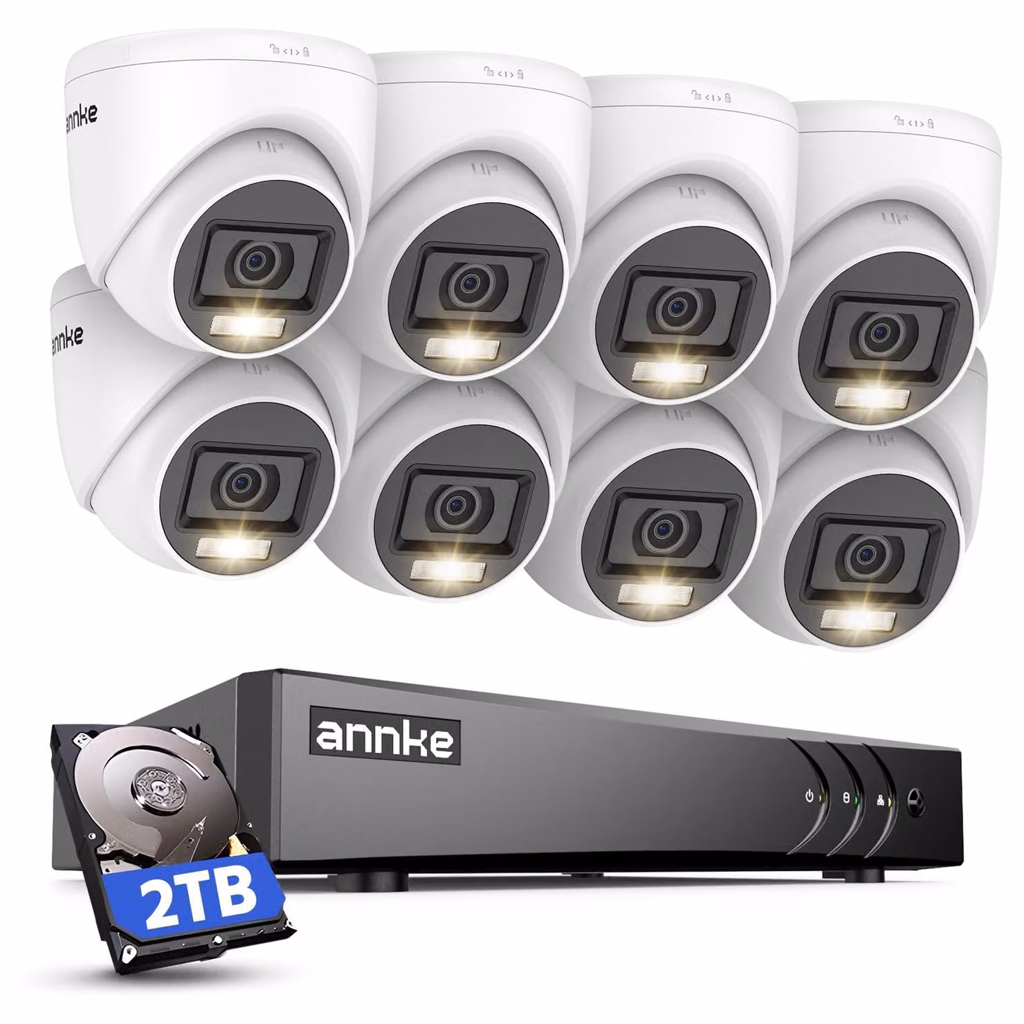 Kit di videosorveglianza a 8 canali con audio e visione notturna a colori