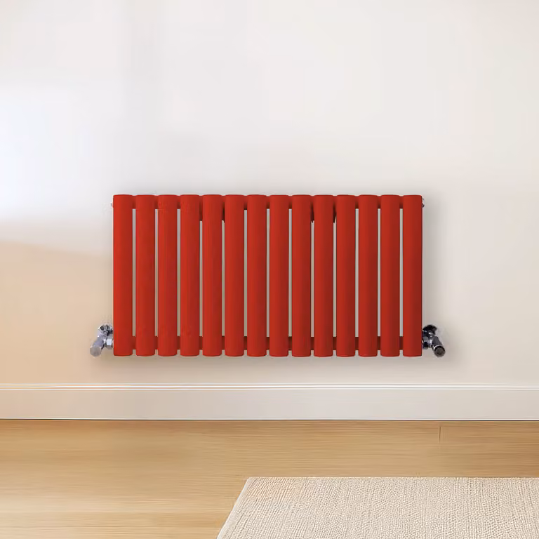 Radiatore di Design Orizzontale  Rosso (Siamese Rosso) -  400mm x 826mm  - Pannello Doppio  - Revive