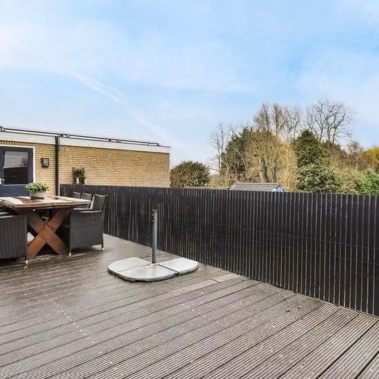 Schermi divisori galleggianti in PVC per giardino e balcone - grigio, dimensioni 1,4 x 4 metri