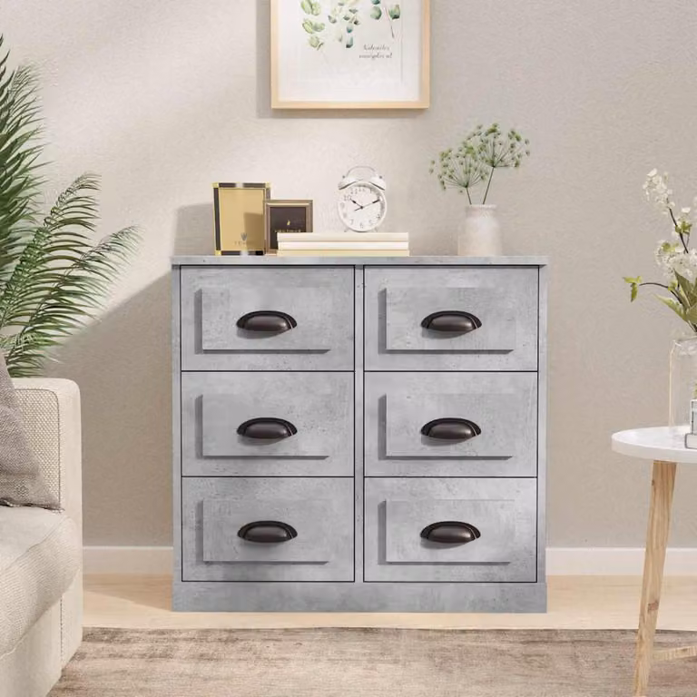 Credenza vidaXL in legno multistrato e MDF Grigio, sospesa, L 70 cm x P 35,5 cm x H 67,5 cm