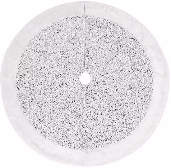 Gonna a forma di albero di Natale con paillettes argentate, 90 cm