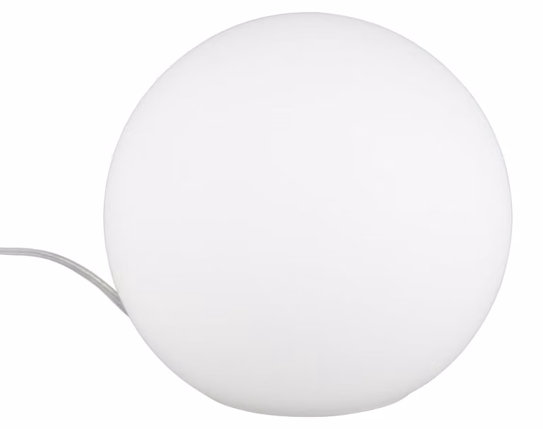 Lampada da tavolo senza lampadina, diametro 20 cm, con interruttore sul cavo, 1 attacco E27, massimo 25 W, paralume bianco opaco