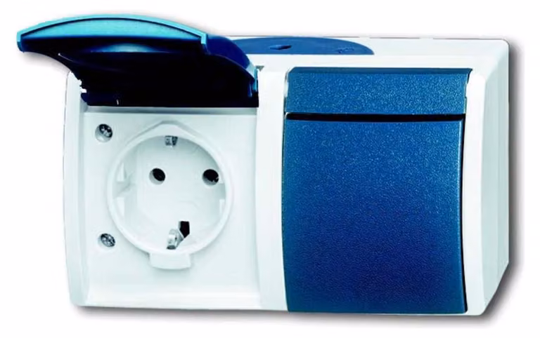 Busch Jaeger 20/2 EBW-53 Steckdose CEE 7/3 Blau - Weiß (2084-0-0720)