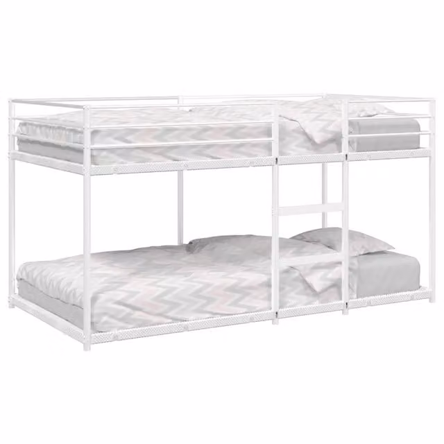 Letto a Castello senza Materasso Bianco 100x200 cm in Acciaio 4019886