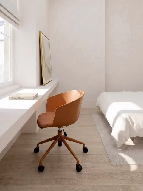 Sedia da ufficio moderna Glide Kenay Home in polipropilene colore terracotta – 1