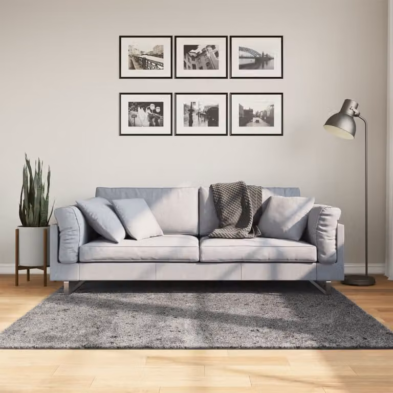 Tappeto a pelo corto vidaXL HUARTE Antracite, Lavabile e Antiscivolo, 160 x 160 cm