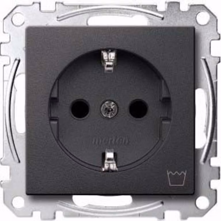 Presa SCHUKO con indicatore per lavatrice, BRS, copripresa, antracite, Sistema M