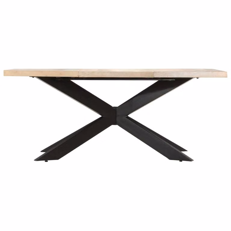 Tavolo da Pranzo 180x90x76 cm in Massello di Mango Sbiancato