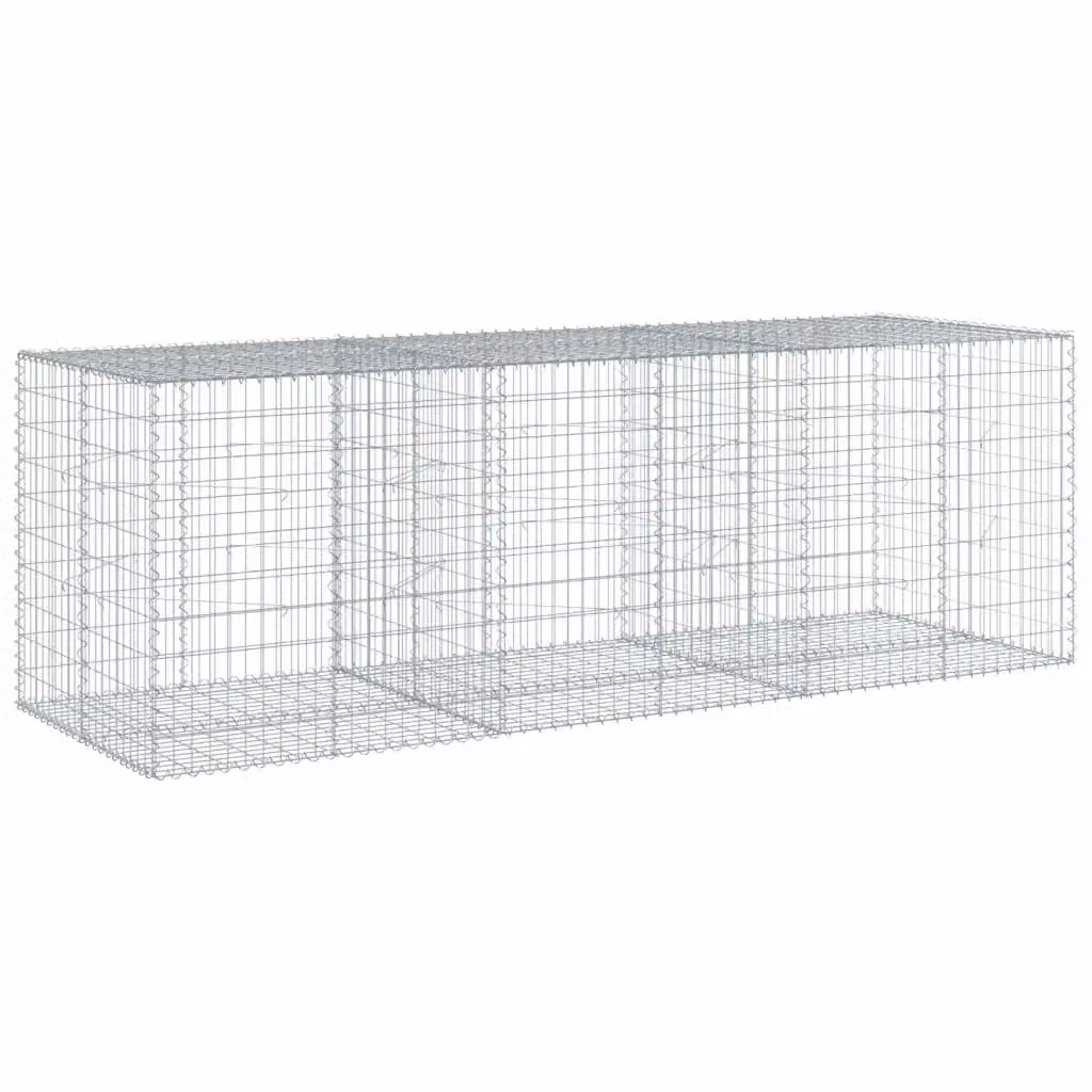 Cesto Gabbione con Copertura vidaXL in Ferro Zincato Argento L/P/H: 300 x 100 x 100 cm – 2