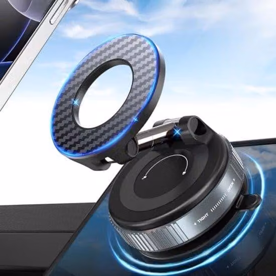 Supporto magnetico per telefono, rotazione a 360°, pieghevole e portatile, compatibile con iPhone - Universale, magneti N55 da 2400gf, stabile fino a 5 kg
