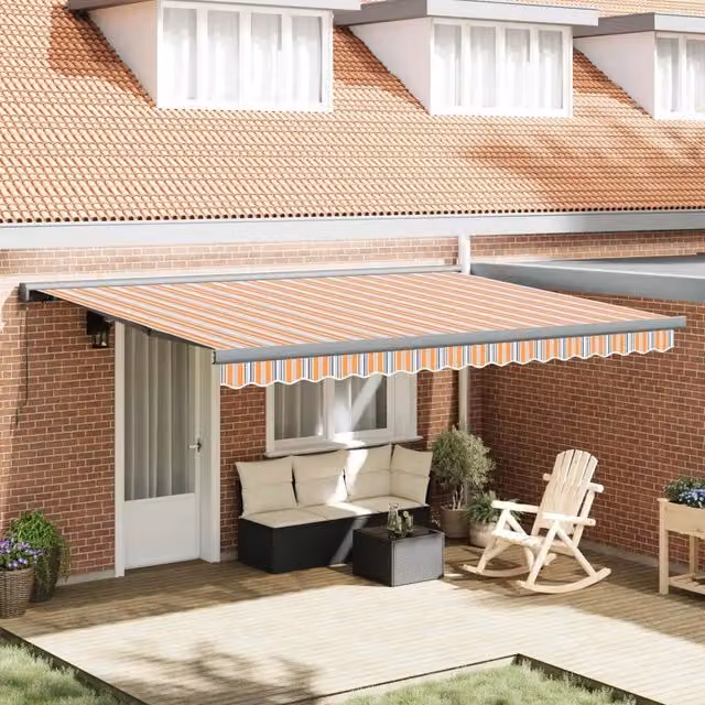 Tenda retrattile Arancione e Grigio 400 × 300 cm 3420202