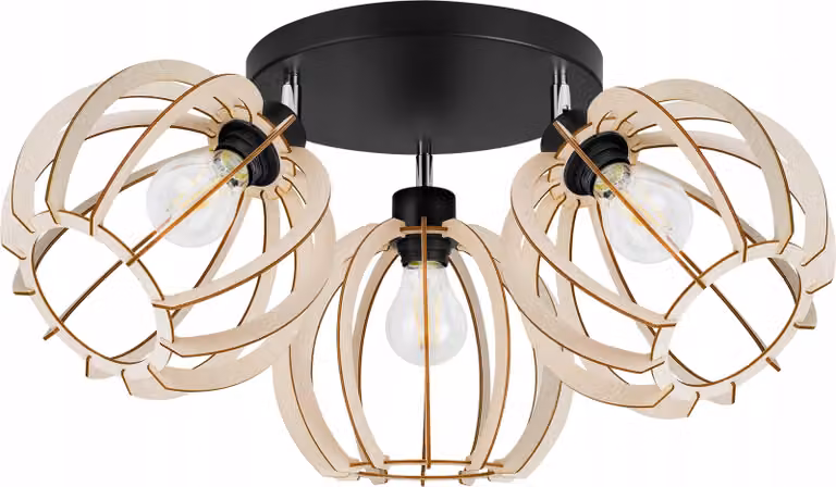 Moderna Lampada A Sospensione A Led In Legno