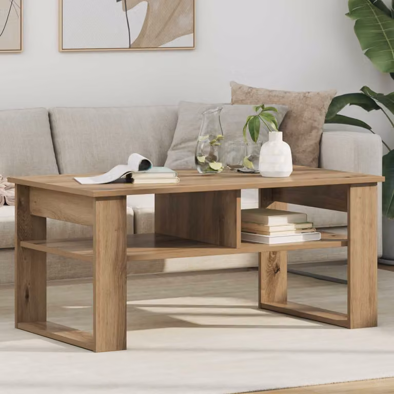 vidaXL Tavolino da salotto moderno in rovere marrone L: 96 cm, P: 54 cm, H: 44 cm