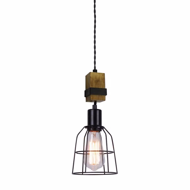 Italux Ponte lampada a sospensione industriale nera PND-4290-1-L