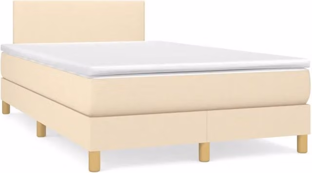 Giroletto a Molle con Materasso Crema 120x190 cm in Tessuto 3269763