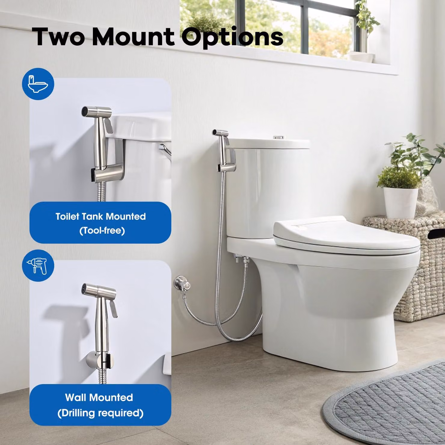 Set di doccetta per bidet, ideale per l'igiene personale, a basso consumo di acqua, completo di tubo e supporto