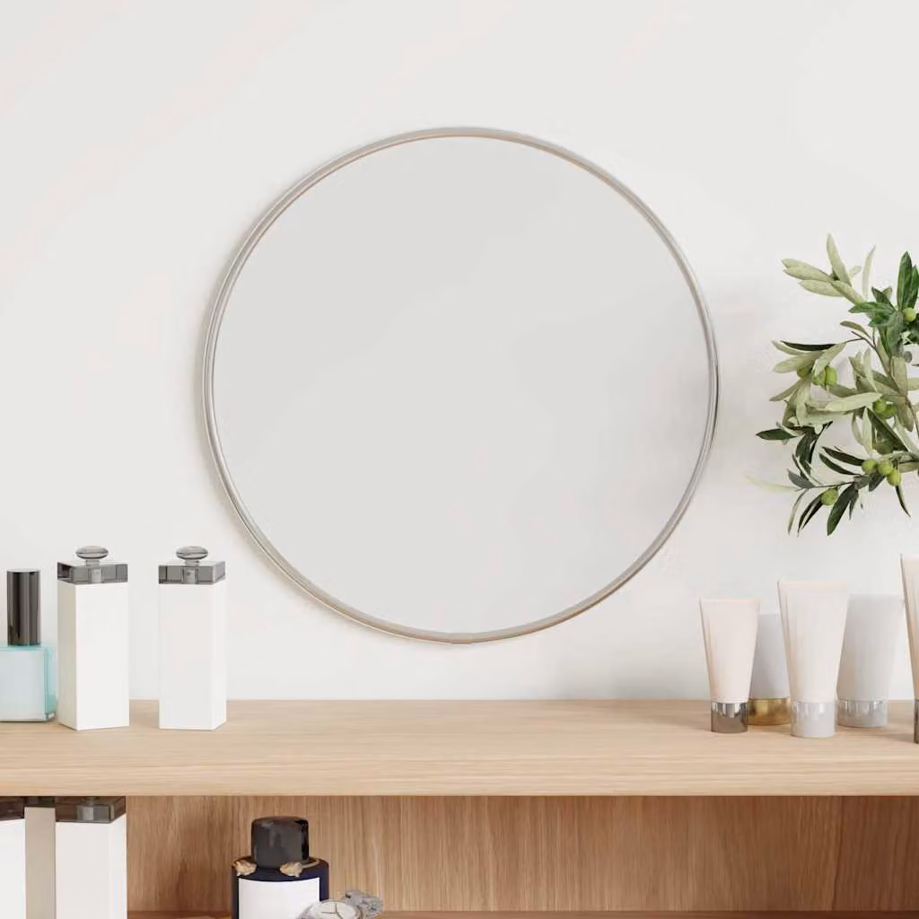 Specchio da parete rotondo vidaXL Argento Ø 30 cm