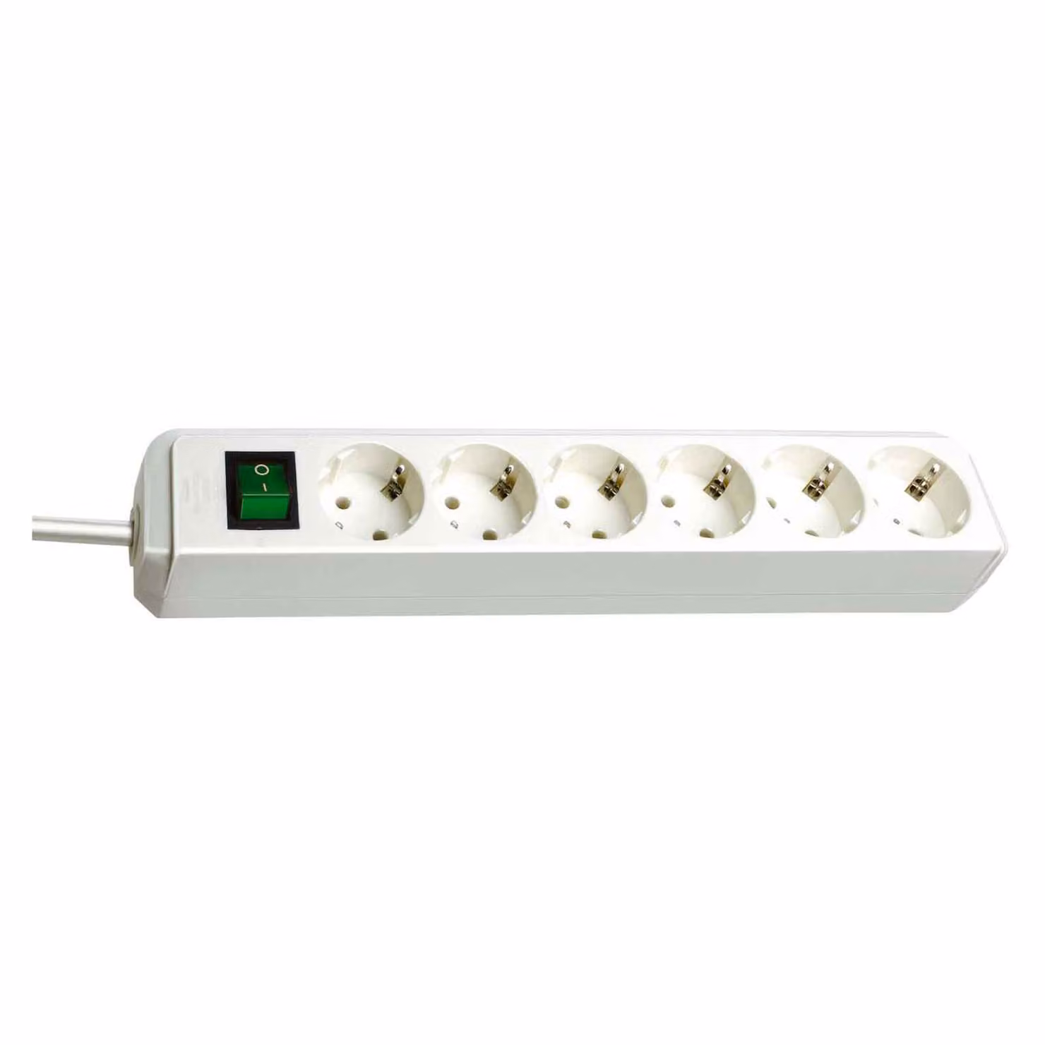 Brennenstuhl Eco-Line: striscia di prese con interruttore a 6 vie bianco 1,5 m H05VV-F 3G1,5, 1159520015