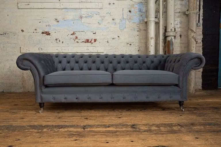 Chesterfield Design Sofa 4 Sitzer Couch Polster Luxus Klassische Textil Couchen