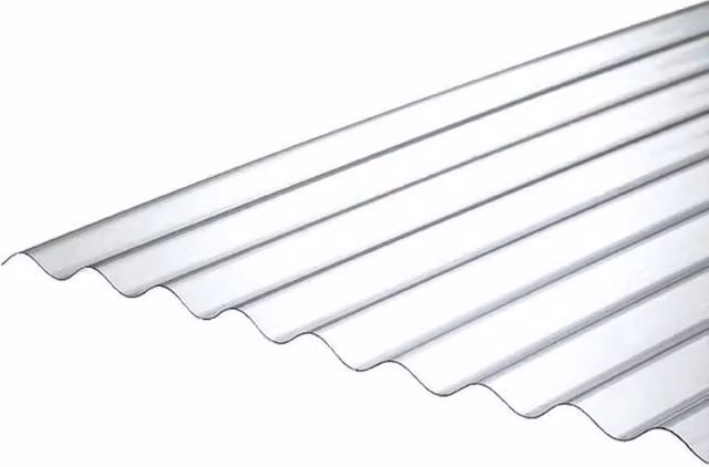 Set di 10 lastre di policarbonato corrugato EZOOZA modello ONDA 76/18, colore trasparente, con protezione UV, L: 126,5 cm x P: 200 cm