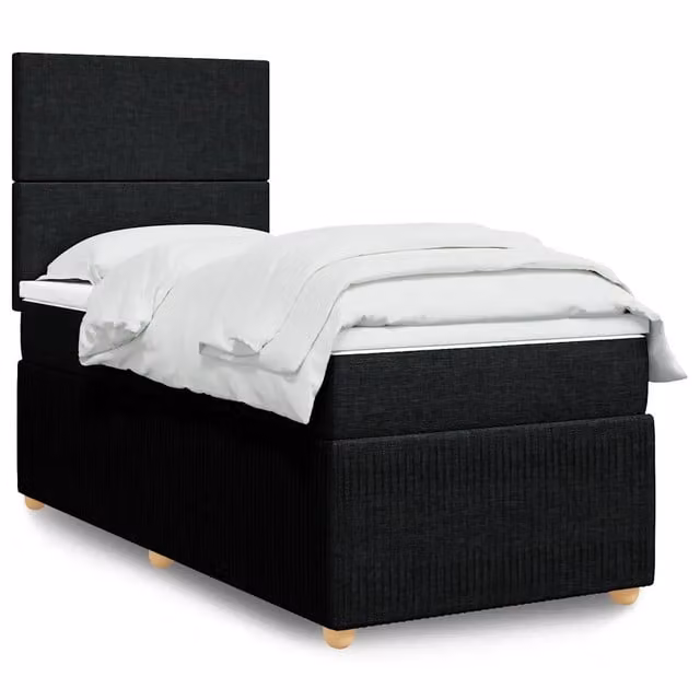 Letto Ibrido con Materasso vidaXL in Tessuto Nero e Bianco L/P/H: 200 x 90 x 150,5 cm – 1