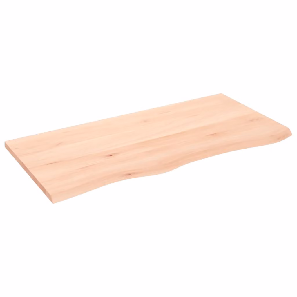 Piano Bagno 100x50x2 cm in Legno Massello Non Trattato