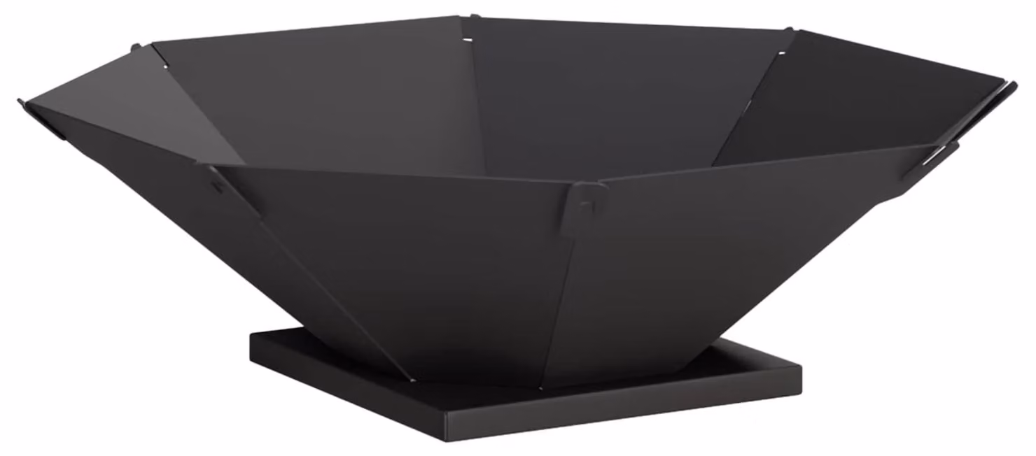 Focolare nero, dimensioni 50 x 50 x 15,5 cm, in acciaio