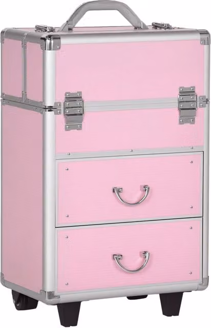 Cassettiera Trucco Professionale Xylo con 6 Cassetti Rosa L 36 cm, P 23 cm, H 58 cm