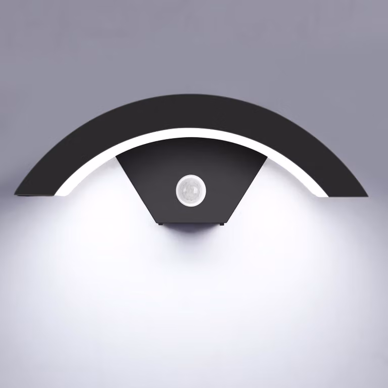 Lampada da parete a LED, 12W, con sensore di movimento, luce bianca fredda, 1400 lumen, grado di protezione IP65