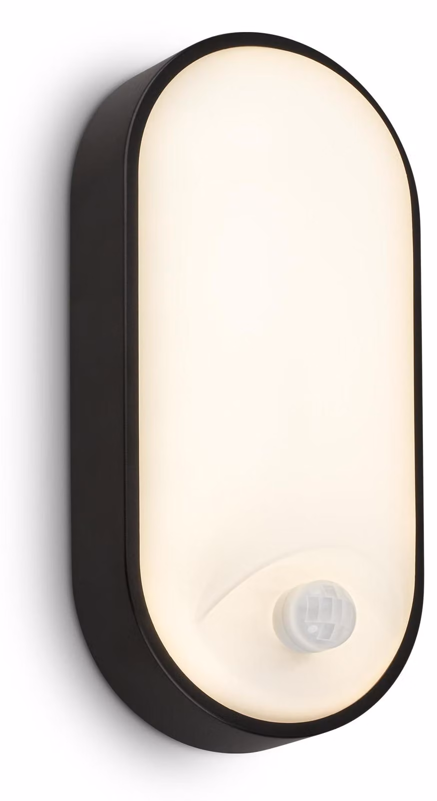 Lampada da parete esterna a LED, grado di protezione IP65, con sensore di movimento, dimensioni 22x10,5x6 cm, colore nero