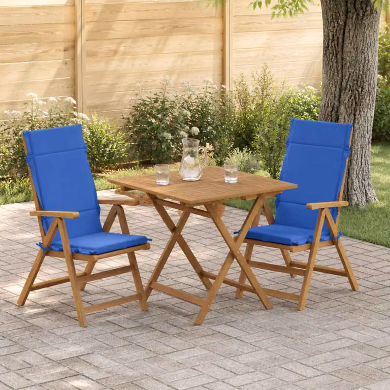 Set di 2 cuscini per sedia alta vidaXL GEMERT in poliestere blu con rivestimento rimovibile e antiscivolo