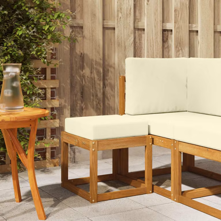 vidaXL Panca da esterno moderna in legno di acacia massello naturale colore marrone/beige L: 105 cm, P: 43 cm, H: 43 cm