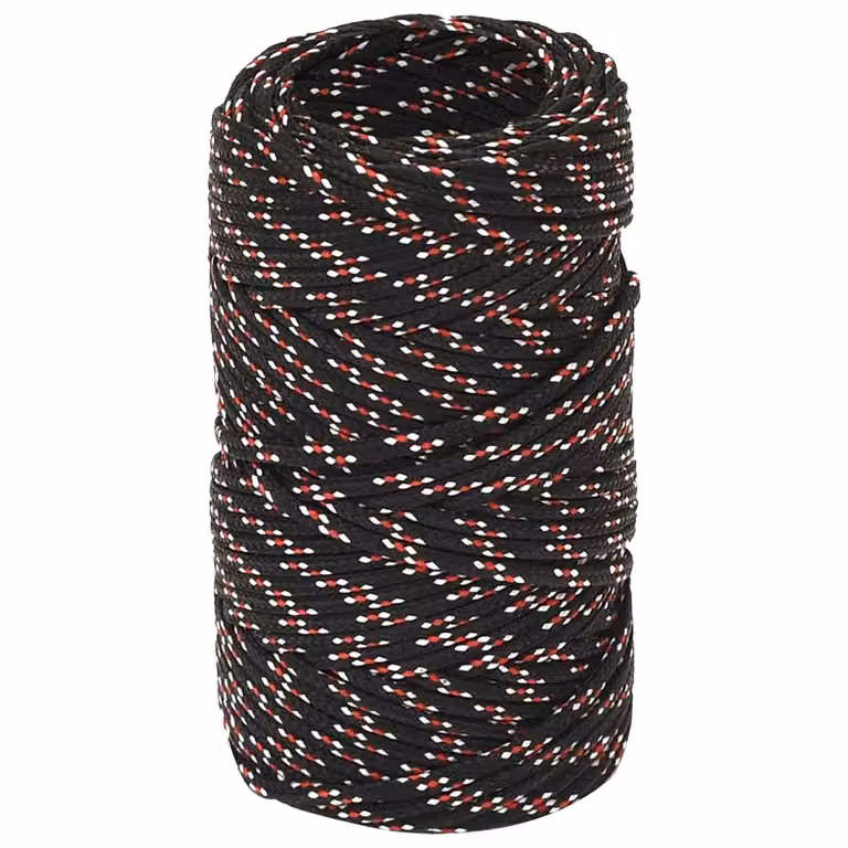 Corda multiuso vidaXL in plastica, Nero e Rosso, Lunghezza: 100 m, Diametro: 2 mm, Carico massimo: 27 kg