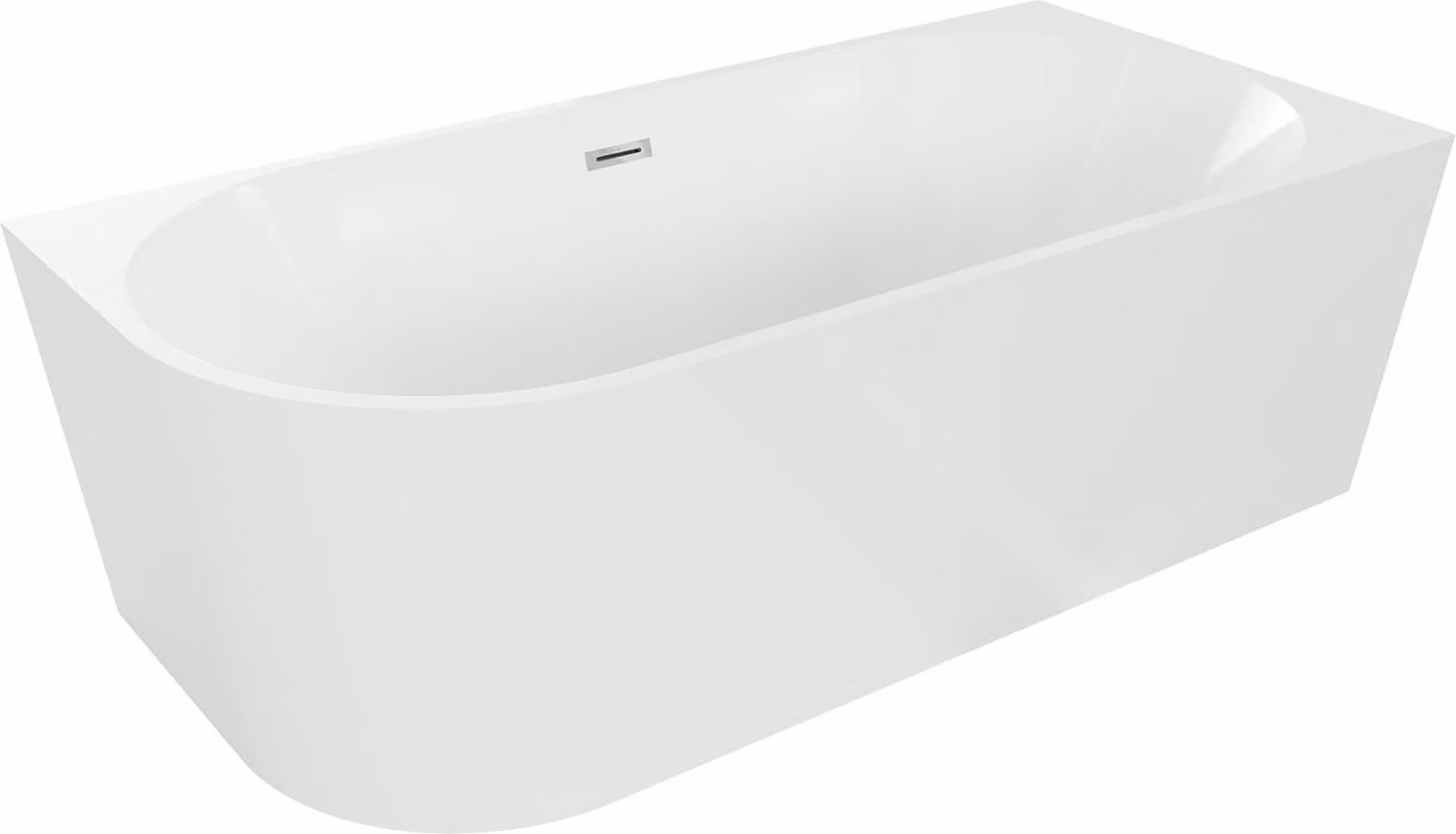 Mexen Mia vasca da bagno ad angolo destra 180 x 80 cm, bianca, troppopieno cromato - 52691808000P-01