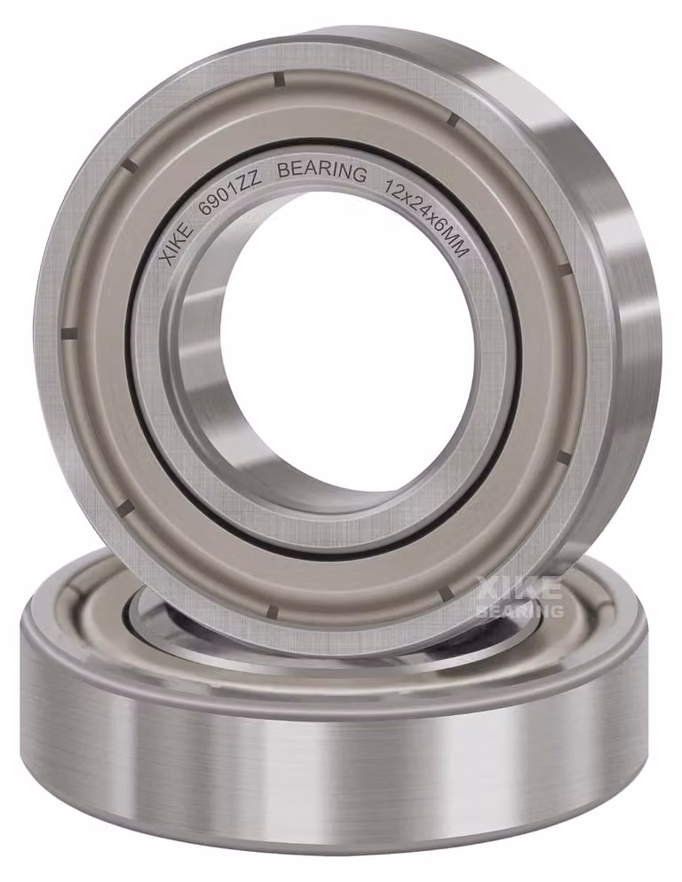 Cuscinetti a sfera radiali a contatto angolare 6901ZZ, con doppia guarnizione in metallo, dimensioni 12x24x6 mm, confezione da 2, per applicazioni industriali
