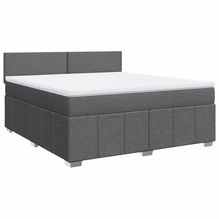 Giroletto a Molle con Materasso Grigio Scuro 180x200 cm Tessuto