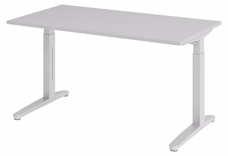 Scrivania bümö Serie XB - Struttura: argento, finitura: grigio, dimensioni: 140 x 80 cm