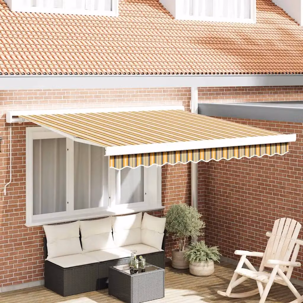 vidaXL Tenda retrattile multicolore in poliestere e alluminio L: 300 cm, P: 250 cm