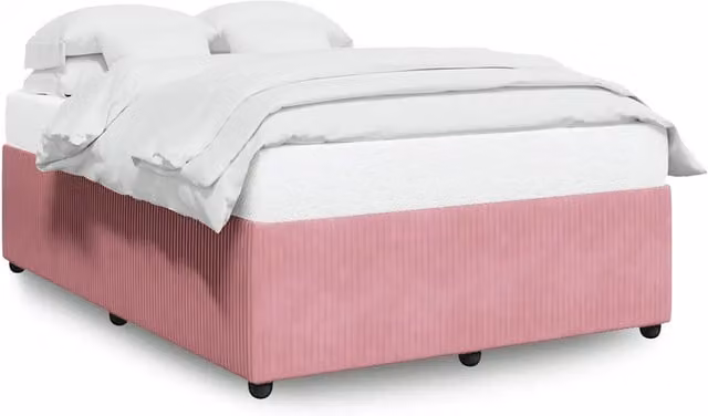 Letto matrimoniale | Letto per adulti | Giroletto Rosa 140x190 cm in Velluto