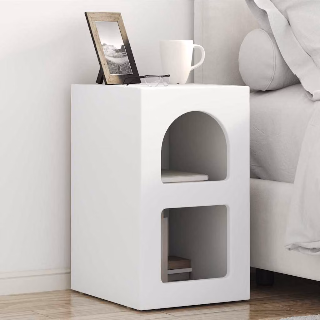 Comodino moderno vidaXL ELST Bianco in legno ingegnerizzato L: 29,5 cm, P: 33,5 cm, H: 50 cm