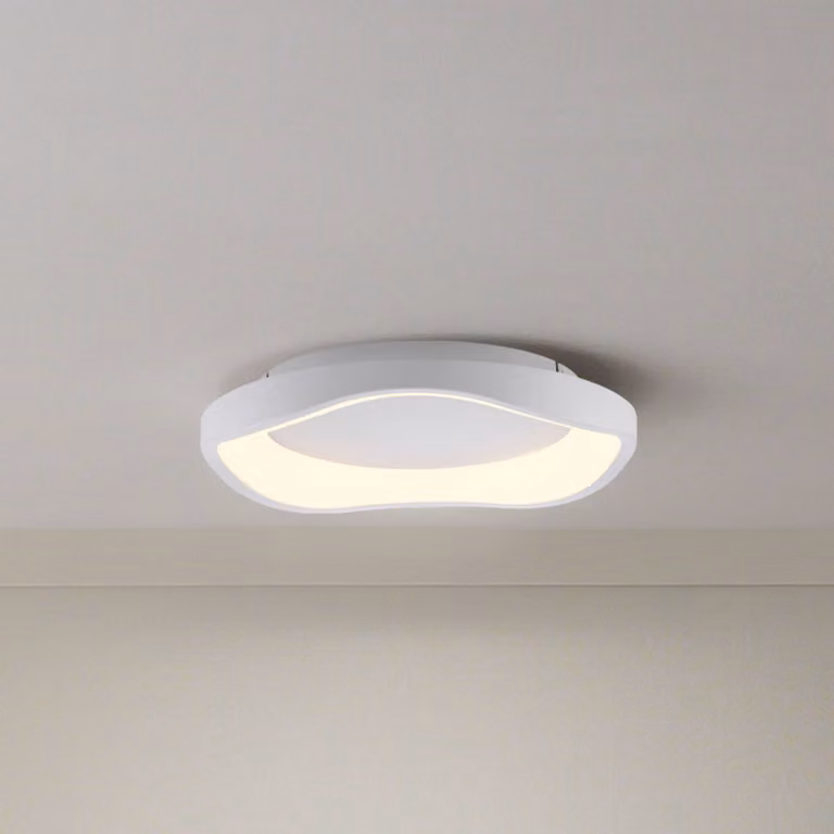Schöner Wohnen Plafoniera soffitto MONTA, dimmerabile, Bianco / Opale, Soggiorno / Sala da pranzo, Metallo, Moderno, Plafoniera