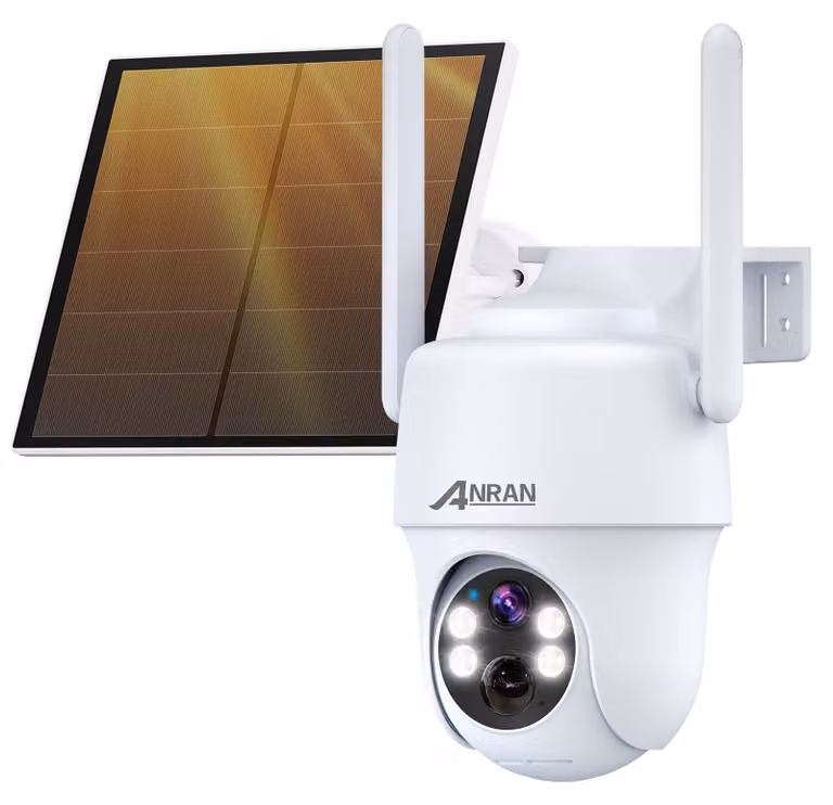 Telecamera di sicurezza esterna, 2K HD, wireless, alimentata a batteria, con rotazione a 360 gradi