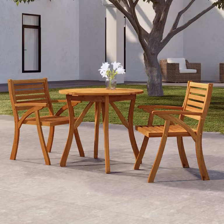 vidaXL Tavolo da Giardino Rotondo in Legno di Acacia Naturale Marrone Ø 85 cm