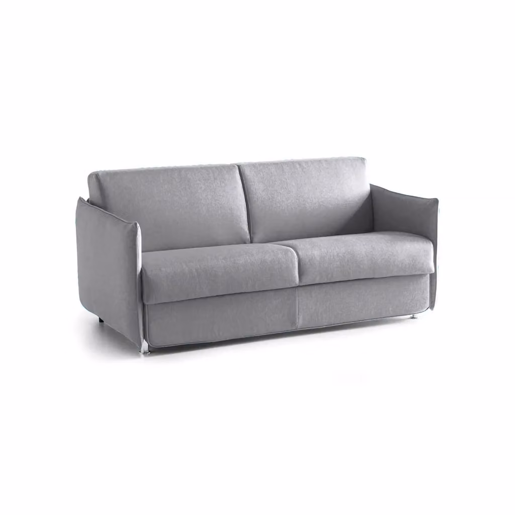 Trovo Divano Letto 2 Posti Sfoderabile Grigio Made in Italy L: 180 cm, P: 95 cm – 2