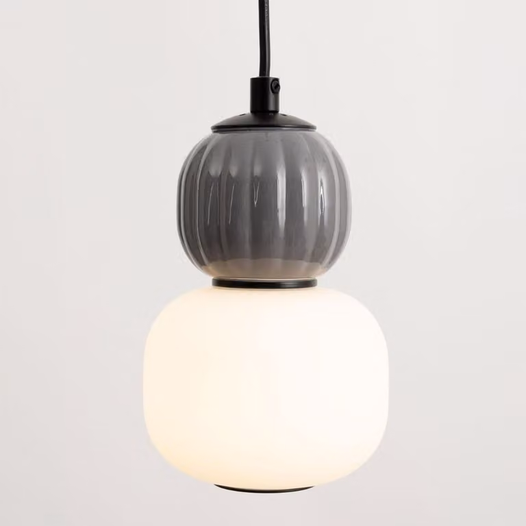 Lampada a sospensione LED scanalata MODERN nero-grigio 5W luce calda 406 lm vetro dim.: 149x12x12 cm IP20 Maxlight